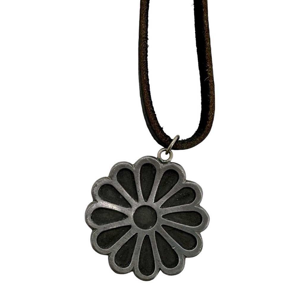 Handmade, one of a kind Chicago artist, Sterling, silver, leather 14 in NWT